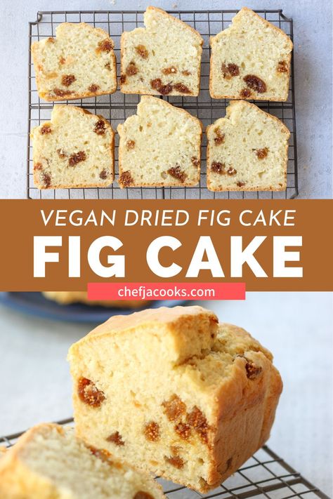 This dried fig cake is so simple and easy to make. It's fluffy and moist even without eggs nor butter. Enjoy it for breakfast or break time!#driedfig#figcake#vegancake#easycakerecipe#veganrecipe Healthy Japanese Recipes, Japanese Vegan, Dried Fig, Fig Cake, Vegan Chef, Cake Vegan, Healthy Vegan Snacks, Japanese Recipes, Dried Figs