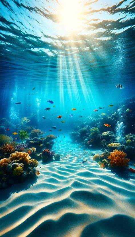 Marine Life Painting Underwater, Under Water Fishes, Marine Life Pictures, Sea World Wallpaper, Underwater Canvas Painting, Shipwreck Underwater, Under The Sea Images, Under Water World, Beach Plants