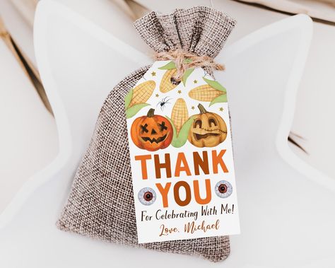 Halloween Corn Birthday Favor Tags Editable Template, Halloween Corn Maze Party Thank You Treat Bag, Spooktacular Spooky Pumpkins Gift Tags Spooky Pumpkins, Pumpkin Gift, Corn Maze, Spooky Pumpkin, Copy Paste, Halloween Printables, Birthday Favors, Treat Bags, Favor Tags