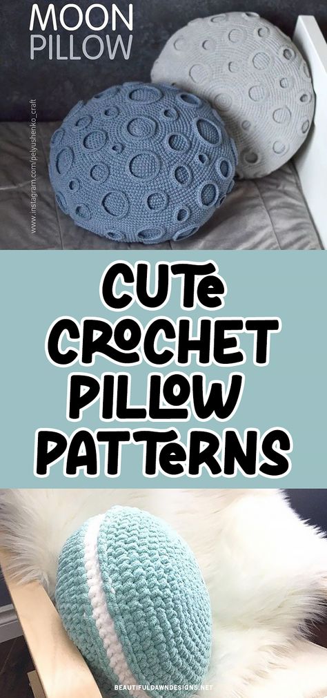 If you’re looking for cute crochet pillow patterns, I’ve got you covered. Crochet pillows make such great additions to any home decor. You'll find crochet moon pillows, crochet macaron pillow, ice cream pillows, heart pillows, and more. Round Crochet Pillow Patterns, Crochet Circular Pillow, Large Crochet Pillow, Crochet Garlic Pillow, Crochet Plush Pillow Free Pattern, Crochet Pillow Circle, Easy Crochet Pillows Free Patterns, Crochet Cute Pillow, Cute Crochet Pillows