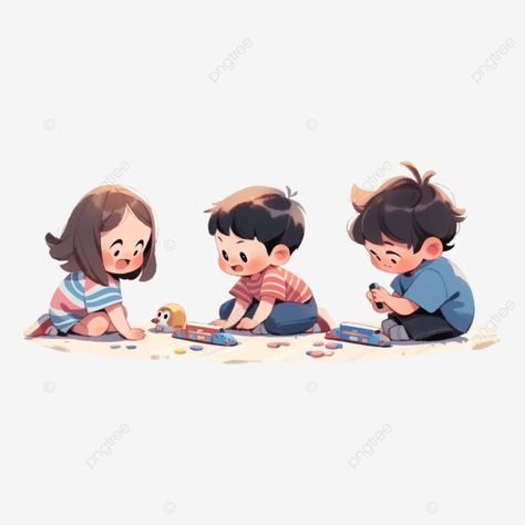 Playing Games Illustration, Kids Playing Drawing, Kids Illustration Character, Kids Playing Illustration, Children Playing Illustration, Kids Character Design, Game Doodle, Book Illust, Child Reference