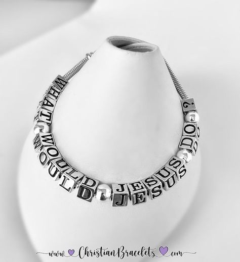 What would Jesus do bracelet. Sterling silver bracelet and beads. https://christianbracelets.com/wwjd%20bracelet%205.html#jewelry Alphabet Block Letters, What Would Jesus Do Bracelet, Wwjd Bracelets, Wwjd Bracelet, Silver Snake Bracelet, What Would Jesus Do, Snake Chain Bracelets, Snake Bracelet, Snake Necklace