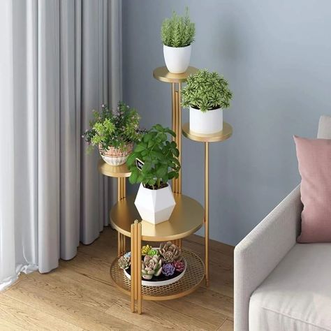 Pot stand 🌿🌻 | Garden decor ideas #potstand #flowerpot #flowerpots #flowerpotstand #homedesignsdworld #decorativegarden #ironpotstand #cookinghacks #gardendecor #chailover #fashioninspiration Glam Plant Stand, Stands For Plants Pots, Tall Plant Stand Indoor, Tall Plant Stands, Modern Plant Stand, Nordic Living Room, Metal Plant Stand, Nordic Living, Plant Stand Indoor