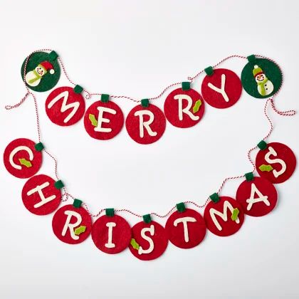 Felt Bunting, Merry Christmas Banner, Easy Christmas Decorations, Xmas Deco, Christmas Banner, Christmas School, The Company Store, Wreaths Diy, Christmas Classroom