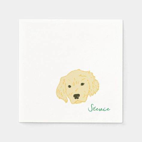 Dog Cocktail Napkins, Dog Cocktail, Dog Themed Parties, Wedding Cocktail Napkins, Wedding Cocktail, Golden Girl, Dogs Golden Retriever, Wedding Cocktails, Dog Themed