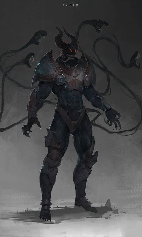 Fantasy Demon, Dark Creatures, 다크 판타지, Monster Concept Art, Demon Art, Dungeons And Dragons Characters, Fantasy Monster, Mythical Creatures Art, Fantasy Armor