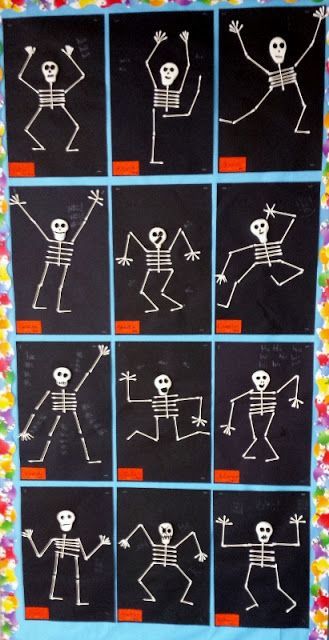 Skeleton Hiccups, Magic Skeleton, Halloween Art Projects, Model Magic, Bobin Dantel, Halloween Arts And Crafts, Halloween Classroom, Halloween Preschool, Action Pose