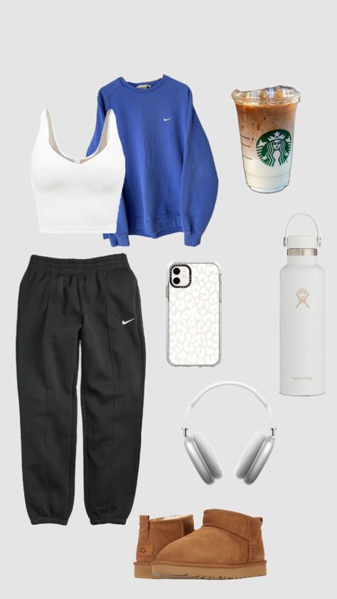 Sweat Pants Outfit For School, Sweat Pants Outfit, Sweatpant Outfits, Pants Outfit For School, Outfit For School, Outfit Inspo Casual, Casual Preppy Outfits, Cute Lazy Day Outfits, Cute Lazy Outfits