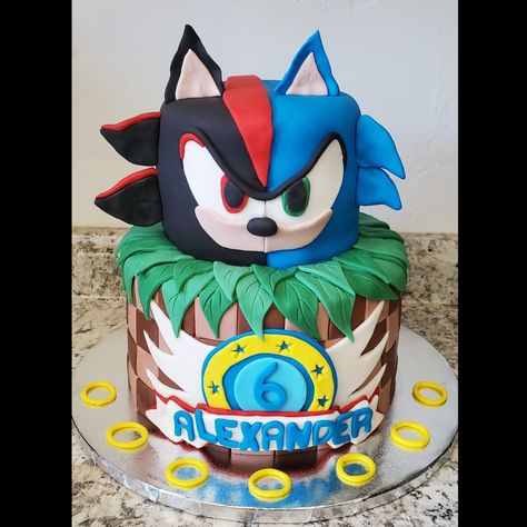 Shadow The Hedgehog Cake Ideas, Sonic And Shadow Cake, Shadow Birthday Cake, Shadow Cake, Sonic Birthday Cake, Sonic Cake, Spiderman Birthday Cake, Hedgehog Cake, Sonic Birthday Parties