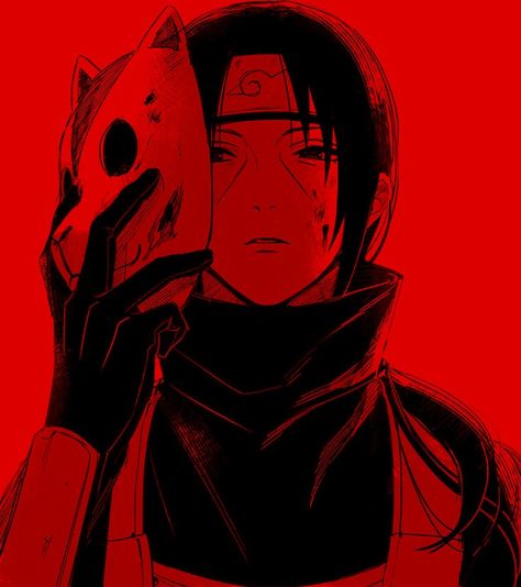 Anime Pfp Red And Black, Itachi Red Aesthetic, Dark Red Anime Pfp, Red And Black Anime Pfp, Black Manga Icon, Black Naruto, Naruto Itachi Uchiha, Black Manga, Red Pfp