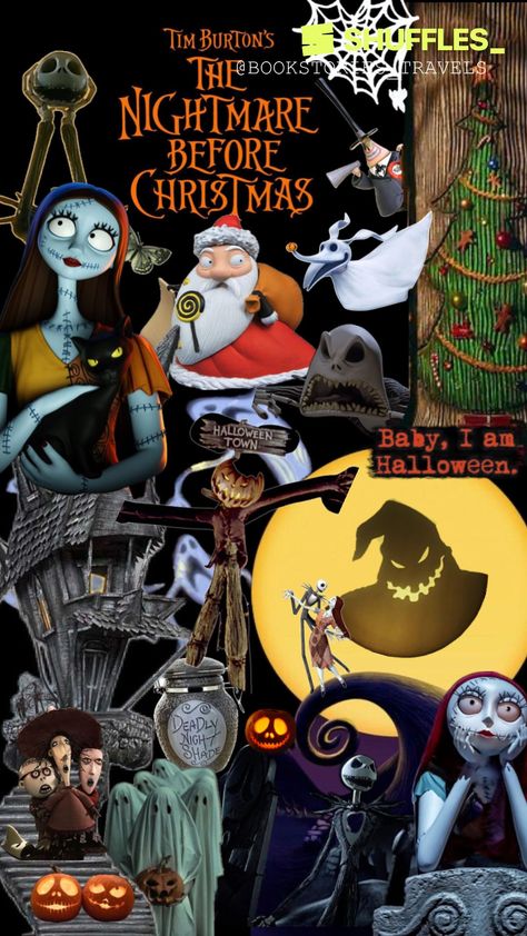 Nightmare Before Christmas Images, Nightmare Before Christmas Christmas, Nightmare Before Christmas Wallpaper, Tim Burton Style, Nightmare Before Christmas Halloween, Christmas Collage, 90s Movies, Jack And Sally, The Nightmare Before Christmas