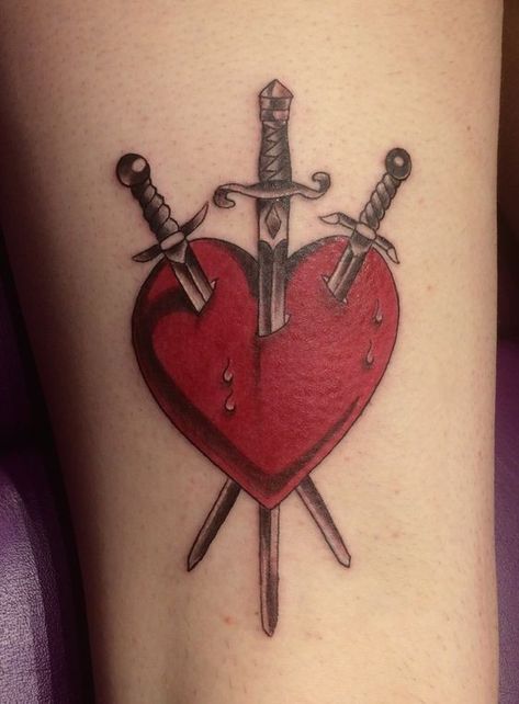 3 Of Swords Tattoo, Rockstar Tattoo, 3 Of Swords, Swords Tattoo, Hipster Tattoo, Tattoo On Back, Bulldog Tattoo, Witch Tattoo, Minimalist Tattoos