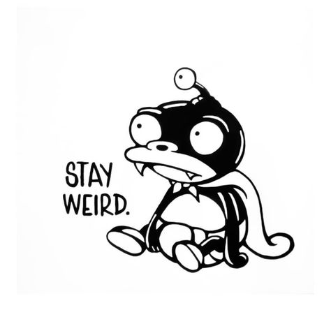 Nibbler - Stay Weird, Futurama Futurama Tattoo Simple, Nibbler Futurama Tattoo, Bender Tattoo Futurama, Futurama Tattoo Ideas, Cartoon Tattoos 90s, Small Cartoon Tattoos, Old Cartoon Tattoos, Wierd Tattoo, 90s Cartoon Tattoo Designs