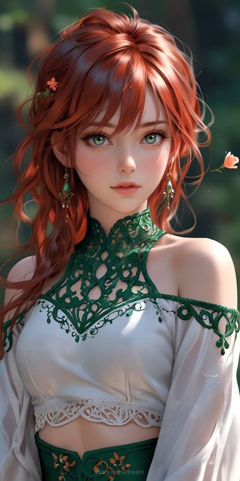 Red Hair Character Design, Epic Wallpaper, Otherworldly Beauty, Walpapers Cute, Anime Show, Anime World, The Best Anime, Flowing Hair, Anime Wallpapers