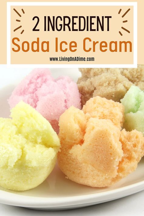 This 2 ingredient ice cream recipe makes a nice soft serve ice cream with the taste of your choice of soda. Choose from a fruit flavored soda, cola or even root beer! Soda Ice Cream, 2 Ingredient Ice Cream, Easy Ice Cream Recipe Homemade, Easy Homemade Ice Cream, Easy Ice Cream Recipe, Raspberry Ice Cream, Ice Cream Maker Recipes, Two Ingredient, Easy Ice Cream