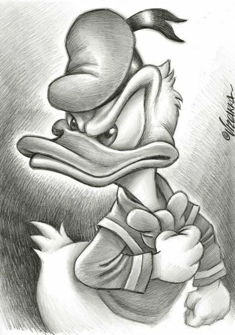 Angry Donald Duck, Donald Duck Drawing, Badass Drawings, Duck Drawing, Cartoon Drawings Disney, Disney Drawings Sketches, Disney Art Drawings, Disney Sketches, Cartoon Sketches