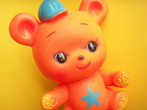 Kawaii Vintage Japan Rubber Doll Squeak Bear Japanese Toy 70s Japan Toys, Kawaii Vintage, Kawaii Clipart, Rubber Doll, Japanese Toys, Second Account, Pretty Drawings, Cute Clipart, Vintage Character