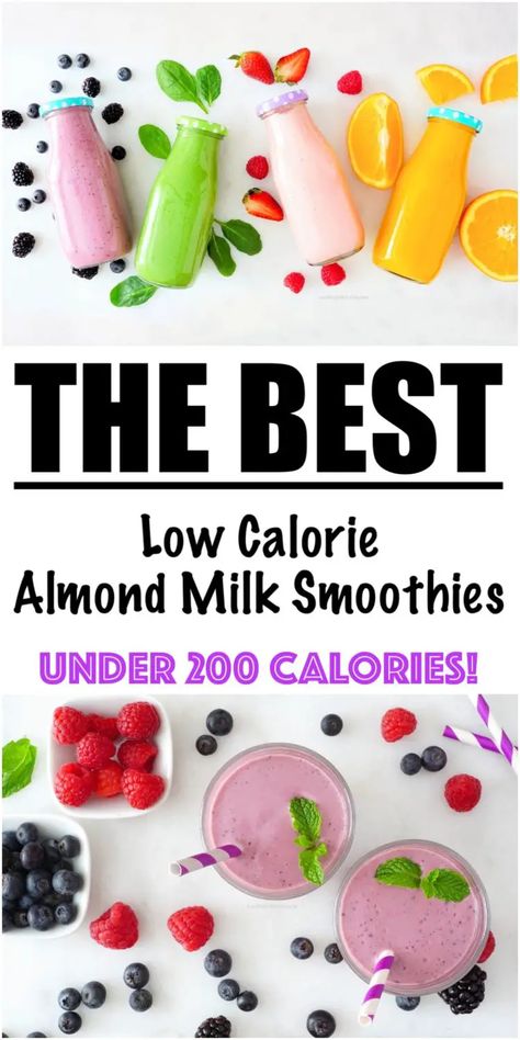 Almond Milk Fruit Smoothie, Vanilla Almond Milk Smoothie, Almond Milk Smoothies, Almond Milk Drinks, Easy Fruit Smoothie Recipes, Milk Smoothie Recipes, Almond Milk Smoothie Recipes, Mocha Smoothie, Low Calorie Smoothies