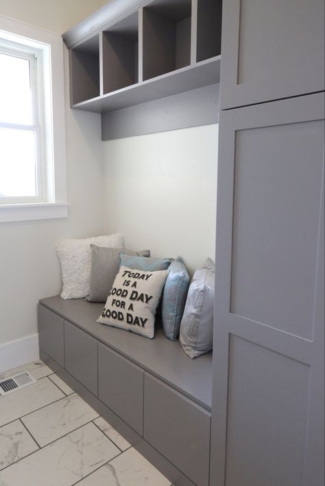 How to Turn Any Space into a Mudroom Mud Room And Pantry Combo, Hamptons House Interior, Small Mudroom Ideas, Mudroom Cabinets, Mudroom Closet, Mudroom Makeover, Mudroom Laundry, Mudroom Lockers, Mudroom Ideas