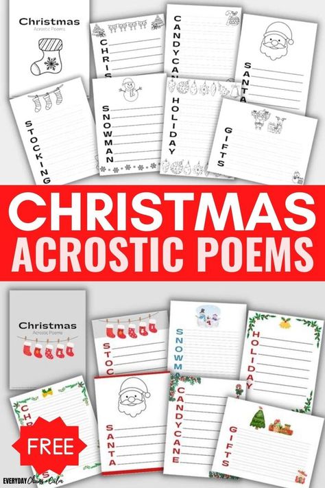 Christmas Acrostic, Acrostic Poem For Kids, Acrostic Poems, Poem Template, Fun Christmas Activities, Acrostic Poem, School Printables, Christmas Activity, Holiday Snowmen