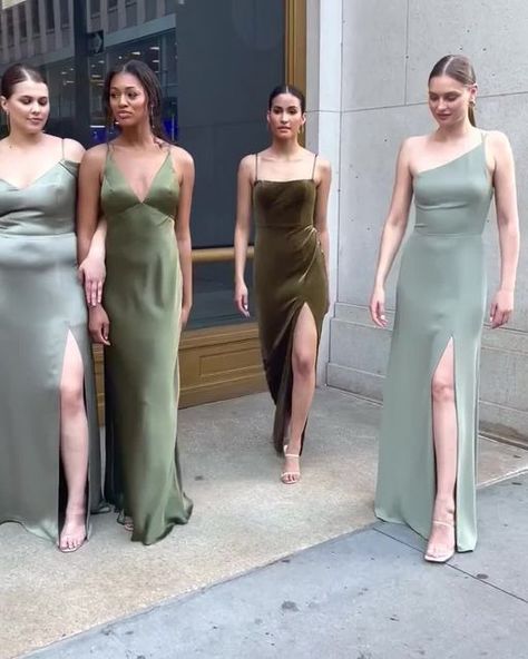 Braids Maid Dresses, Jenny Yoo Collection, Jenny Yoo Bridesmaid, Green Formal Dresses, Bridesmaid Colors, Jenny Yoo, How To Mix, Green Tones, Friend Wedding