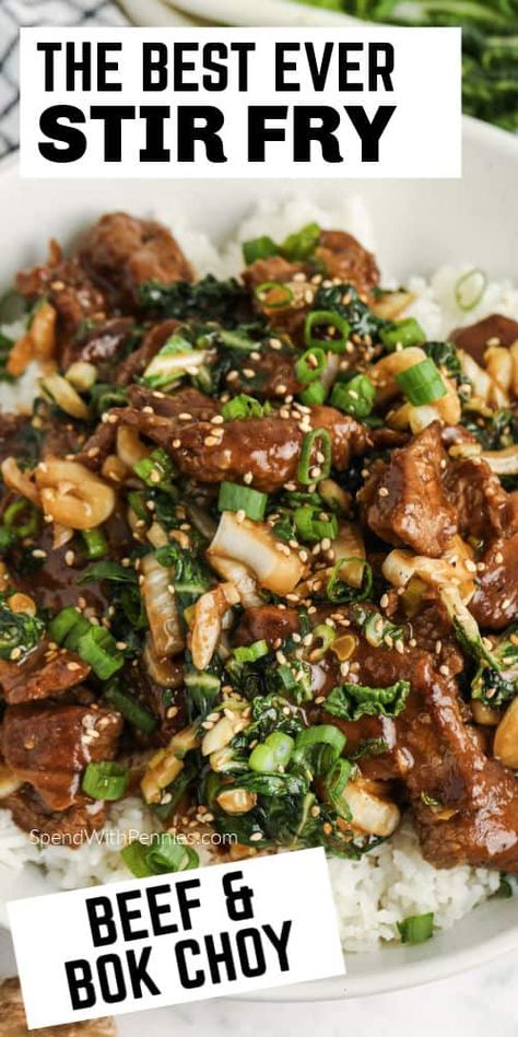 Bock Choy Recipes, Stir Fry Beef, Easy Beef Stir Fry, Beef Stir Fry Recipes, Recipe Beef, Beef And Broccoli, Asian Vegetables, Fried Beef, Broccoli Beef