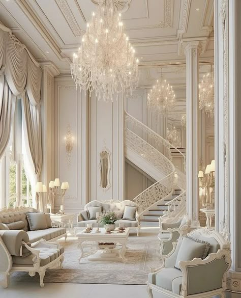 Modern French Chateau, Chateaux Interiors, Luxury Mansions Interior, Mansion Interior, Dream House Rooms, Luxury Homes Interior, Elegant Living Room, Luxury Homes Dream Houses, Elegant Living