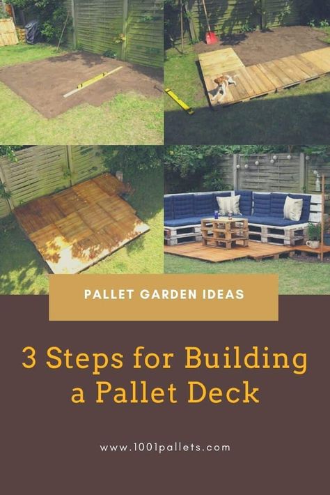 Deck Out Of Pallets How To Build, Deck With Pallets How To Build, Pallet Deck With Fire Pit, Pallet Deck Diy How To Build A, Small Pallet Deck, Wood Pallet Deck Diy, Pallet Platform Deck, Pallet Decks Diy, Pallet Deck Diy Simple