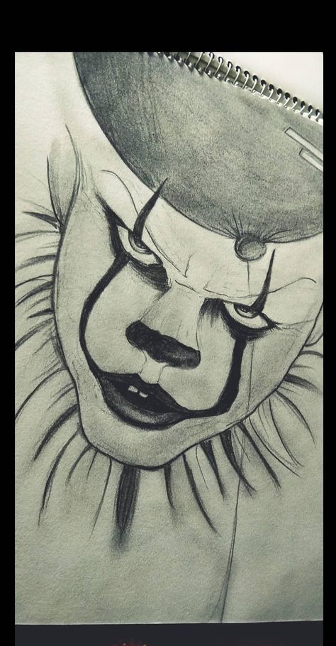 It Drawings Clown, Drawing Ideas Scary, Pennywise Drawing, Tattoos Sketches, Creepy Paintings, Art Scary, Horror Drawing, Graphite Art, Naruto Sketch Drawing