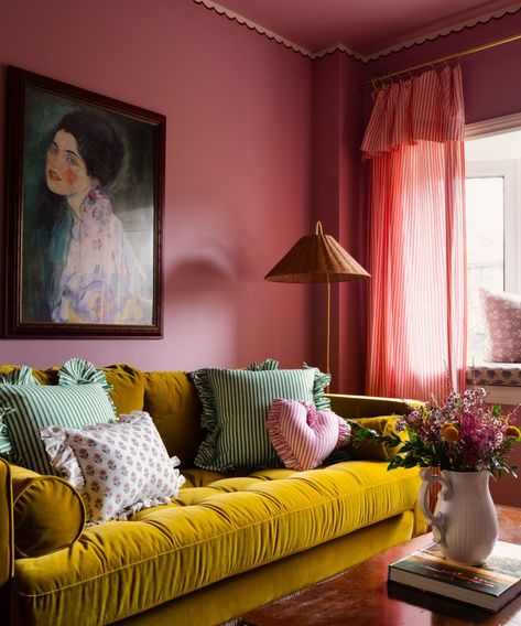 What colors go with pink? 7 expert color pairings | Alexandra Gater, Organic Compounds, Apartment Makeover, Interior Wall Paint, Interior Design Advice, Pink Living Room, Painted Walls, Chronological Order, Whimsical Decor