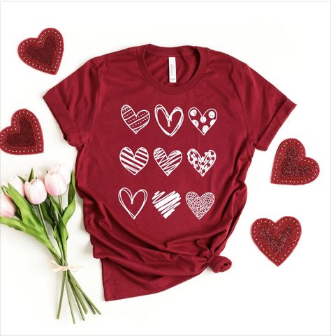 Diy Valentine's Shirts, Valentine Shirts Vinyl, Kids Valentines Shirts, Cute Valentines Day, Blue Shirts, Valentine Hearts, Cute Valentines, Valentines Day Shirt, Heart Tee