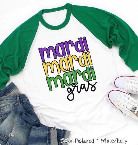 Mardi Gras Shirt, Saints Shirt, Matching mardi Gras Shirt, Fat Tuesday Shirt, Flower de luce, Louisiana Shirt, Mardi Gras Raglan Tee Mardi Gras Tshirts, Saints Shirts, Mardi Gras Shirt, Fat Tuesday, Raglan Tee, Premium Brands, Color Shorts, Mardi Gras, Louisiana