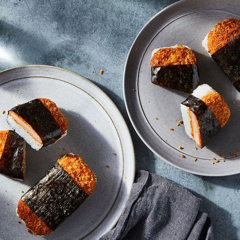 Katsu Musubi, Spam Katsu, Sweet Soy Glaze, Japanese Katsu, Musubi Recipe, Bread Photography, Soy Glaze, Spam Musubi, Potluck Ideas