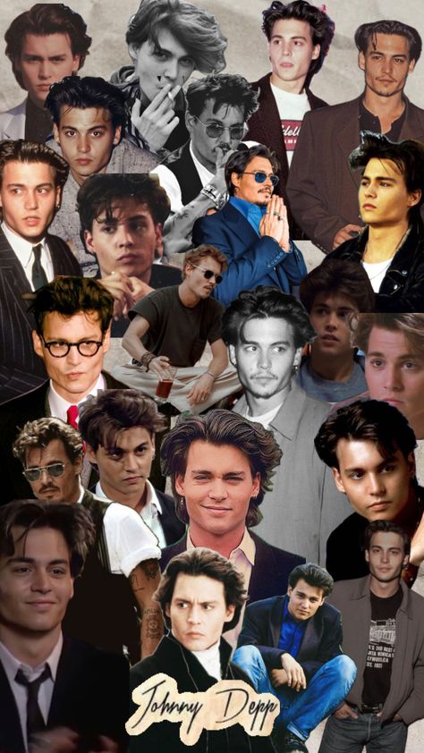 Johnny Depp 90s Wallpaper, Johnny Depp Aesthetic Wallpaper, Johnny Depp Collage, 90s Johnny Depp, Johnny Depp Wallpaper, 2000s Boys, Vintage Halloween Art, Jump Street, 90s Wallpaper