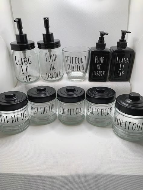 #bathroomdecorideas #bathroomorganization #organization Bathroom Jars, Bathroom Containers, Funny Home Decor, Funny Bathroom Decor, Dark Home Decor, Funny Bathroom, Glass Bathroom, Simple Bathroom, Bathroom Humor