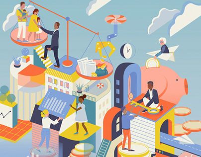 Economics Poster, Editorial Illustration Magazine, Learn Ux Design, Web Design Typography, Art Beat, Collage Ideas, Box Packaging Design, Business Illustration, Illustrations And Posters