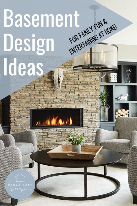 Check out these fun basement ideas for entertaining and family fun! Want a home bar, or game room? Fun basement finishing ideas for your lower level in the blog. Kids spaces, hidden doors, shuffleboard. basement fireplace ideas, family room design for TV #Basementideas #Entertaining #Homebar #Family Fun #Recreation #Gameroomideas #Remodel #DIYBasement #ManCave Shuffleboard Basement, Basement Fireplace Ideas, Kid Forts, Fun Basement Ideas, Basement Finishing Ideas, Fun Basement, Fireplace Feature Wall, Basement Fireplace, Hidden Doors