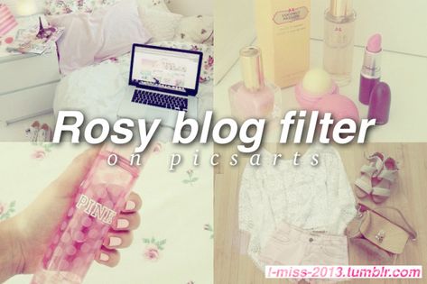 Rosy blog filter on picsart ♡ Picsart Filter Tutorial, 2014 Filter Tutorial, Picsart Filter Ideas, Picsart Filter, 2014 Filter, Rosy Blog, Eat Me Drink Me, Pink Filter, Picsart Tutorial