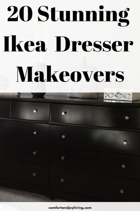 20 Stunning Ikea Dressers Makeovers Black Ikea Dresser, Diy Ikea Dresser Makeover, Diy Ikea Dresser, Ikea Rast Makeover, Ikea Dressers, Ikea Dresser Makeover, Ikea Dresser Hack, Ikea Tarva Dresser, Diy Home Updates