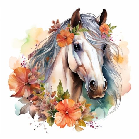 Emmy Kalia, Horse Flowers, Beautiful Tattoos For Women, Fantasy Horses, Shoulder Tattoos For Women, Horse Drawings, Great Tattoos, Cute Wild Animals, Horse Art