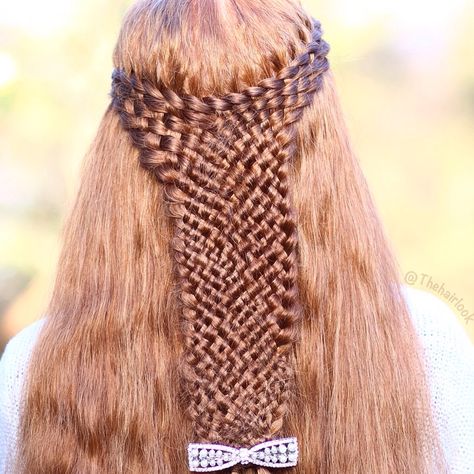 Amazing 19-strand braid!! See more on @TheHairLook on Instagram. Intricate braided basket weave, not as hard as it looks! Beaver's tail? Braided Basket, Beaver Tails, Strand Braid, All Hairstyles, Quick Hairstyles, Basket Weave, Braid Styles, Basket Weaving, Easy Hairstyles