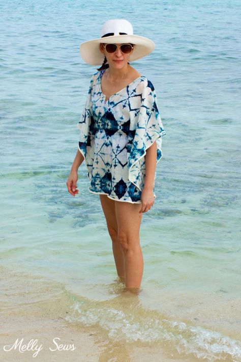 Diy Beach Cover Up, Swimsuit Coverup Pattern, Beach Coverup Pattern, Melly Sews, Coverup Beach, Beach Diy, Swimsuit Cover Ups, Beach Covers, Diy Style