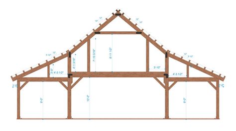 Barn Package Post&Beam Bent Design 48x48 Ponderosa Country Barn Timber Frame Garage, Timber Frame Plans, Timber Frame Joinery, Garage Apartment Plan, Barn Kits, Roof Insulation, Barn Style House Plans, Double Sliding Doors, Barn Plans