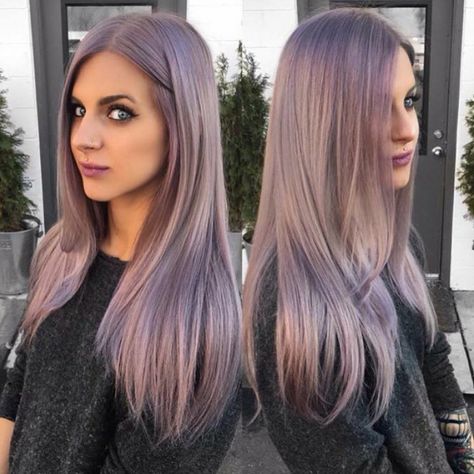 Metallic purple hair Purple Grey Hair, Lavender Nails, Lilac Hair, Hair Color Pastel, Lavender Hair, Hair Color Purple, Trendy Hair Color, Grey Hair Color, Pastel Hair