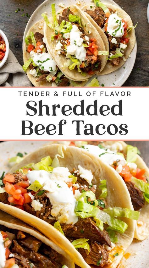 Roast Beef Tacos, Barrio Tacos, Shredded Beef Tacos Recipes, Shredded Beef Tacos, Beef Tacos Recipes, Sirloin Tip Roast, Sirloin Roast, Pulled Beef, Beef Tacos