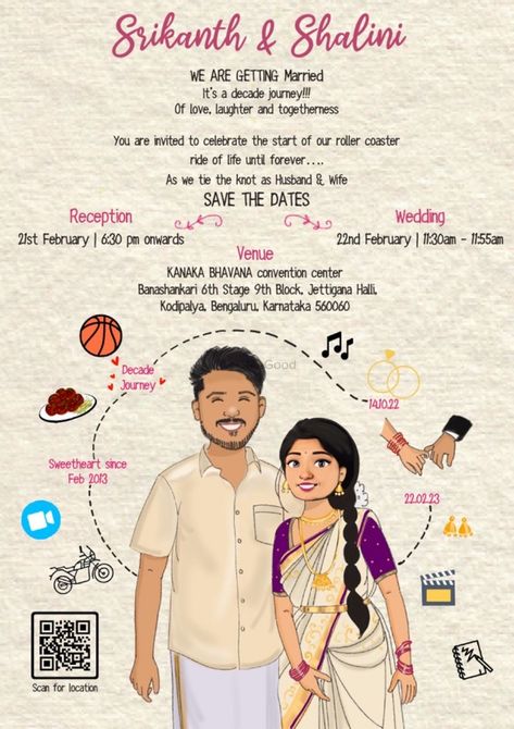 Photo By "I do"odle Wedding Invites - Invitations Wedding Invite For Friends, Engagement Invite Indian, Engagement Card Design Indian, Wedmegood Invitations, Unique Engagement Invitation Cards, Chennai Drawing, Indian Wedding Invitation Cards Unique, Wedding Invitation Content, Engagement Invitation Design