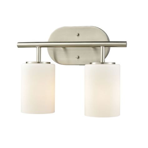 Andover Mills™ Albus 2-Light Dimmable Vanity Light & Reviews | Wayfair Vanity Lamp, Vanity Light Fixtures, Light Vanity, Elk Lighting, Opal White, Bath Light, Transitional Design, Bathroom Vanity Lighting, Bath Vanities