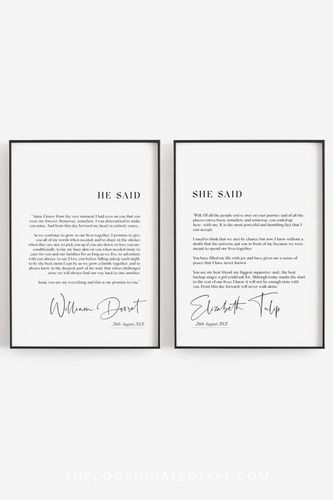 Marriage ceremony vows wall artwork, Marriage ceremony vows print, Marriage ceremony vows present, Anniversary present for husband, Marriage ceremony vows template, His and hers vows print- #Anniversary #art #Gift #husband #print #Template #Vows #Wall #Wedding Check more at https://howcandothis.com/weddingideas/marriage-ceremony-vows-wall-artwork-marriage-ceremony-vows-print-marriage-ceremony-vows-present-anniversary-present-for-husband-marriage-ceremony-vows-template-his-and-hers-vows-print/ Vows Template, Vows Wall Art, Wedding Vows Template, Ceremony Vows, Present For Husband, Wedding Script, Anniversary Gift For Husband, Anniversary Art, Inspirational Printables