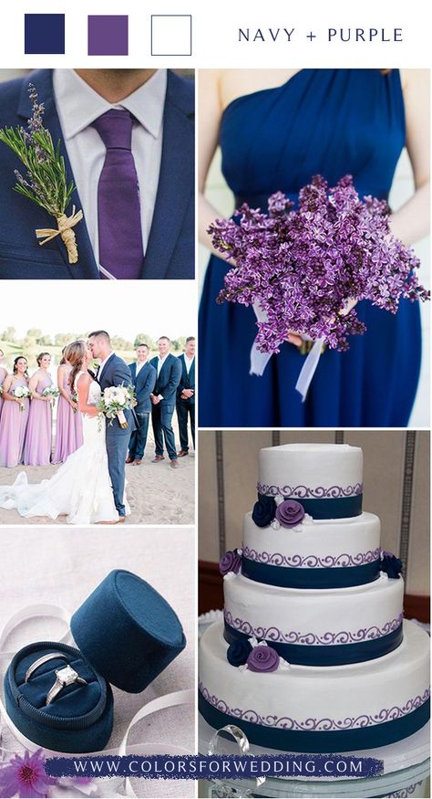 Color Ideas Wedding, Blue And Purple Wedding, Blue Wedding Colors, Navy Blue And Purple, Blue Purple Wedding, Spring Wedding Outfit, Violet Wedding, Purple Wedding Theme, Wedding Color Trends