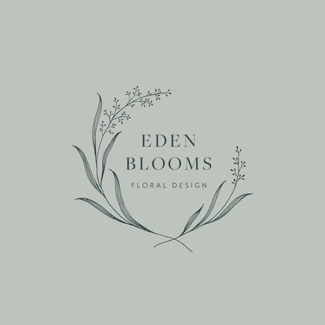 Flower Logo Design Ideas, Orchard Logo, Logo With Flowers, Gooseberry Moon, Etsy Logo Design, Floral Website, Graphic Design University, Etsy Logo, Florist Logo